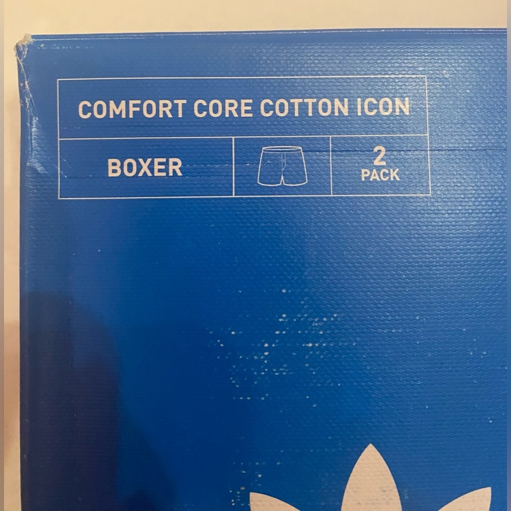 Adidas 2-Pack Comfort Core Cotton Icon Boxers Size Large 36-38 - Picture 2 of 4